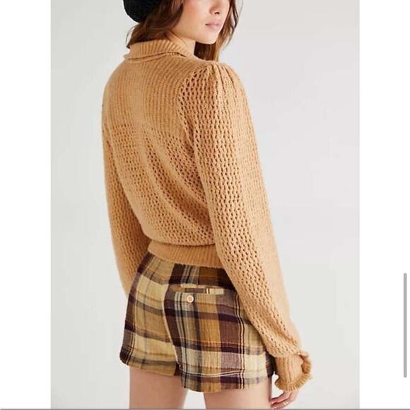 Free People Care FP Snowdrift Pullover Sweater in Camel Heather - Picture 3 of 16
